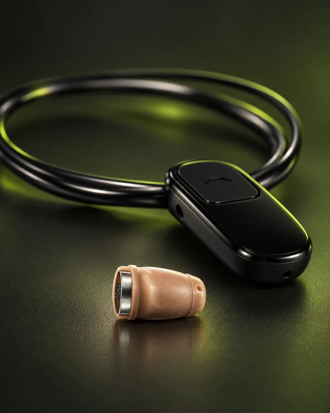 Капсульный микронаушник и Bluetooth-гарнитура крупным планом